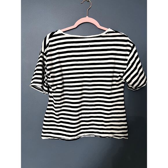 Jason Wu Black and White Striped T-shirt Size Small Very Stretchy Classic T - Picture 4 of 8